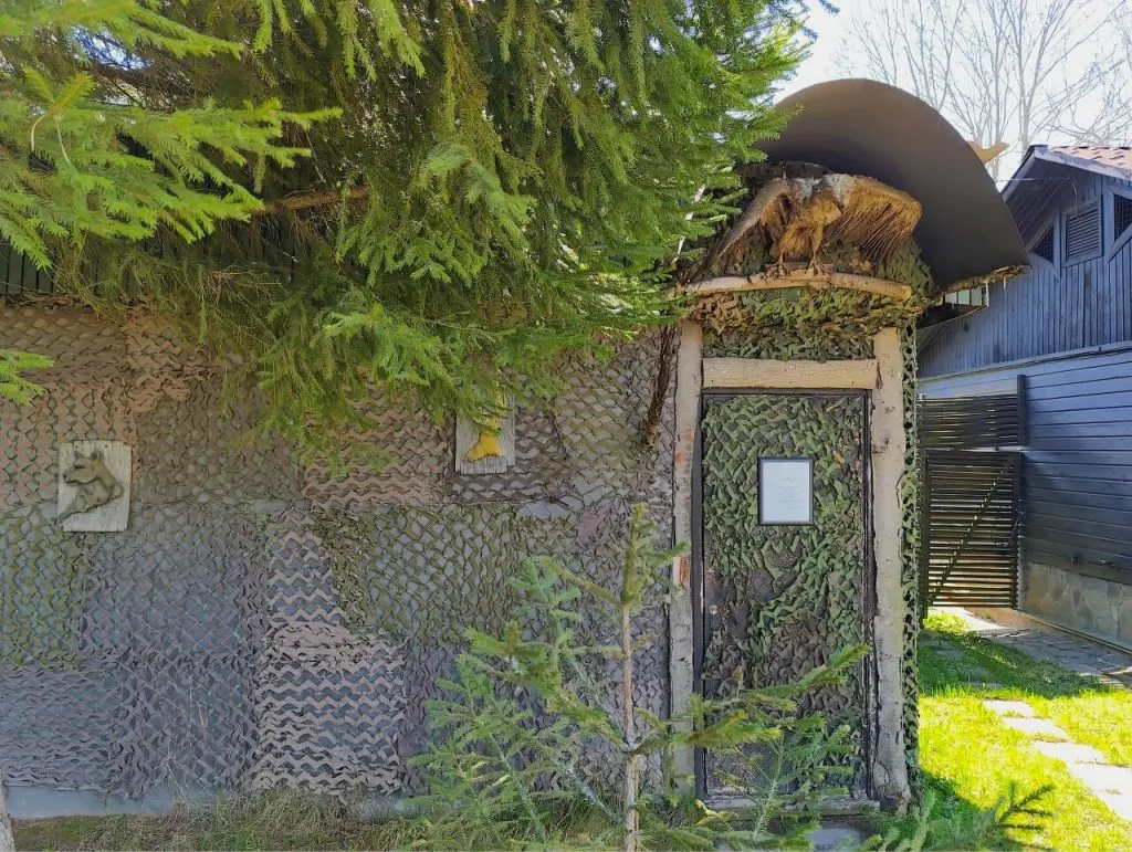 Указанная фотография показывает украшение из дров, стену из деревянных досок и частично зеленые деревья, создавая уютную и природную атмосферу возле дома или беседки в загородном стиле.